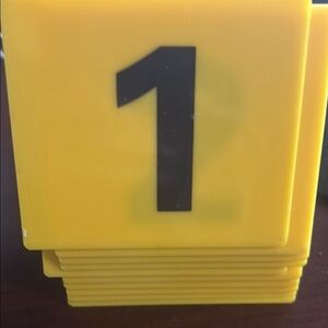 Yellow Numbered Plastic Markers